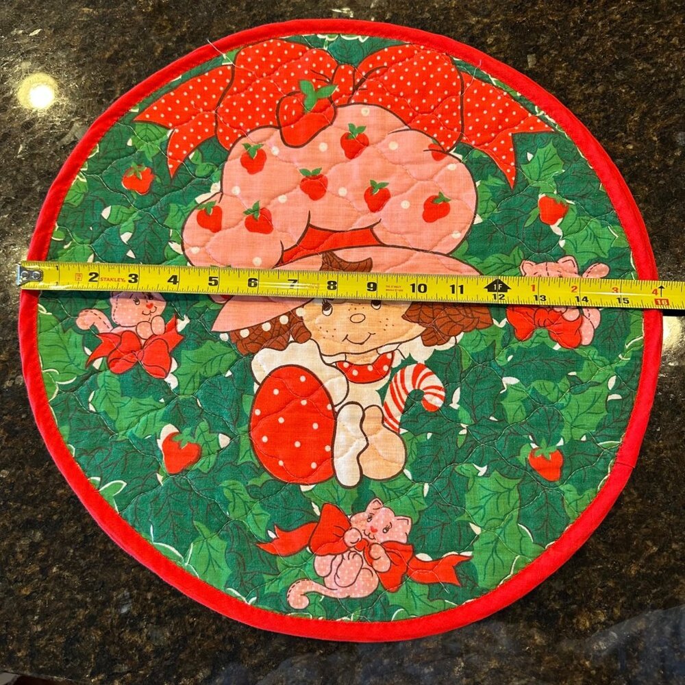 Strawberry Shortcake Vintage 80s Handmade Quilted Placemats Set of 2 16" - Picture 8 of 8